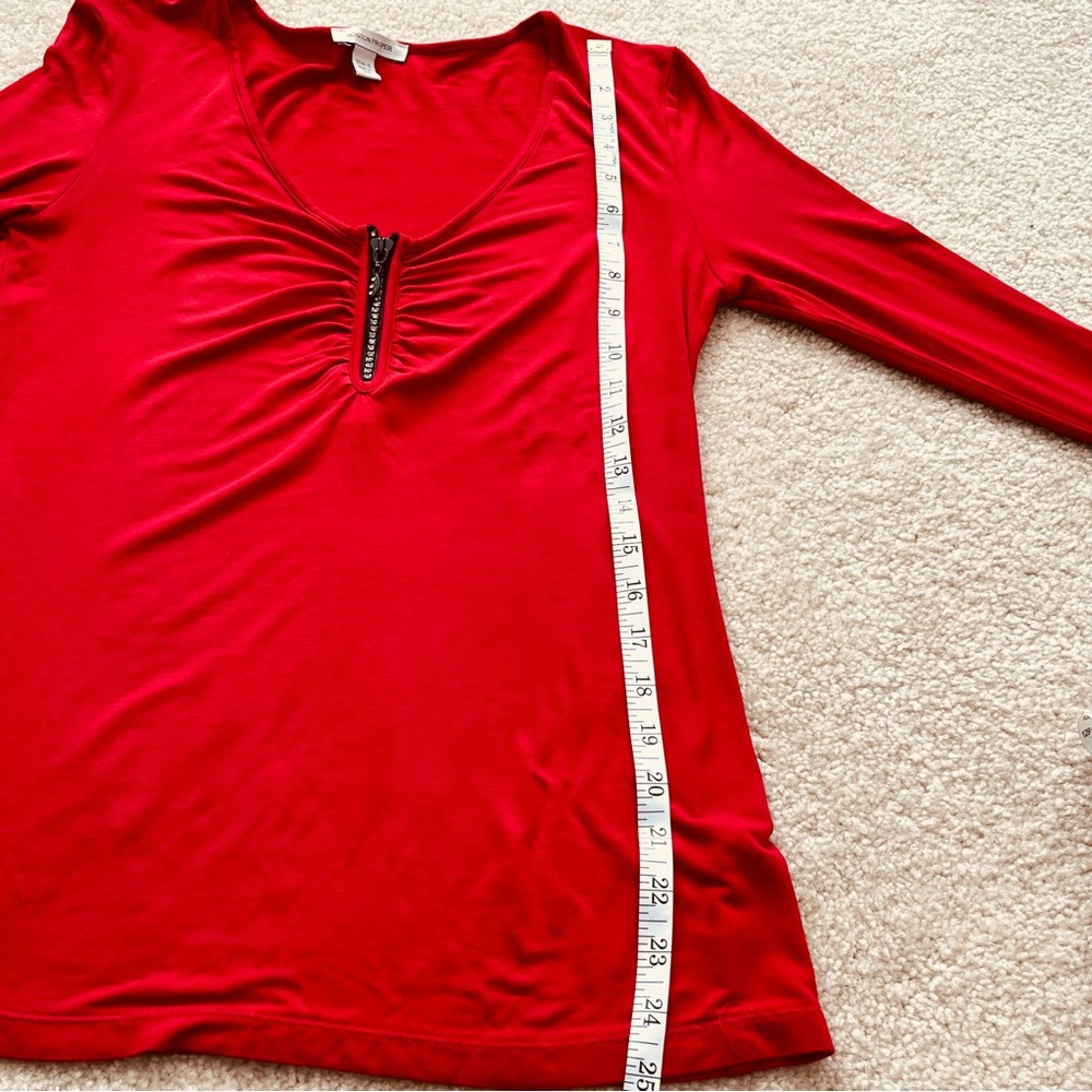 Boston Proper Rhinestone Zip Front Top - Picture 8 of 9